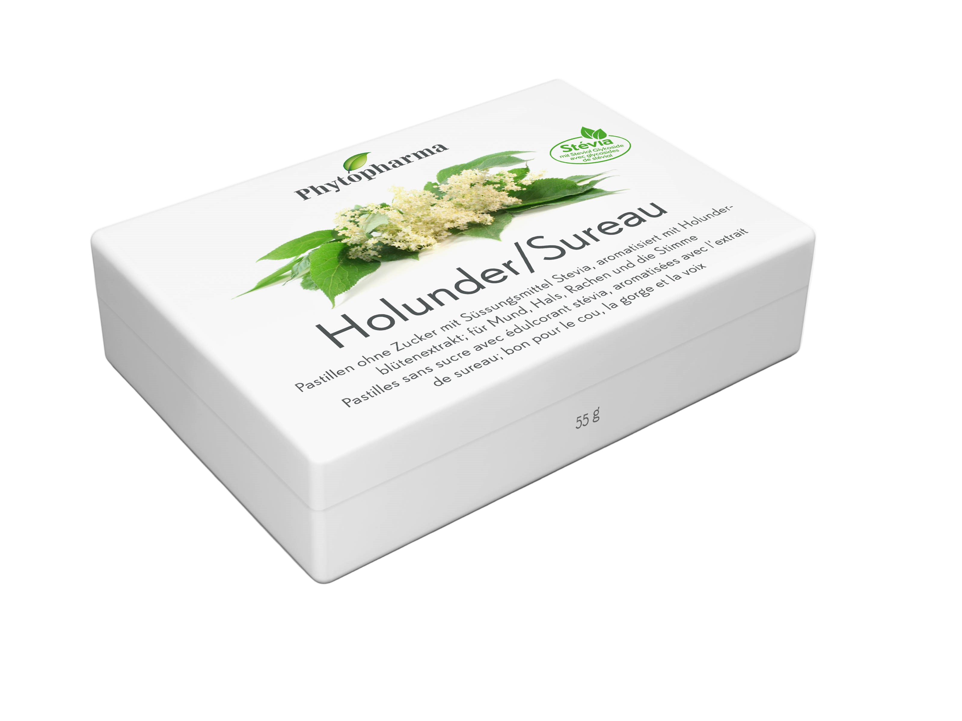 Phytopharma Holunder Pastilles 55 g – Swiss elderflower lozenges, vegan and sugar-free
