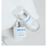 Close-up swirl of day emulsion on skin surface