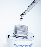 Close-up texture detail of rehydrating serum on fingertip