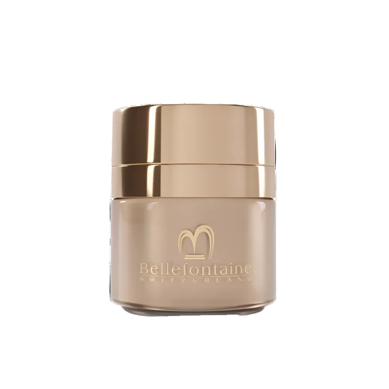 Exquis Golden Caviar Cream packaging & pump – Bellefontaine premium skincare