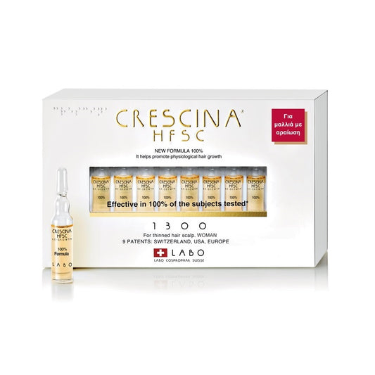 Labo Suisse Crescina Transdermic HFSC Complete Treatment 1300 Women – Swiss dual-action vials for advanced hair thinning
