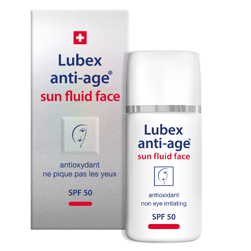 Lubex anti-age Sun Fluid Face – Swiss mineral SPF50 UV & anti-pollution shield for all skin types | Beautylion.ch