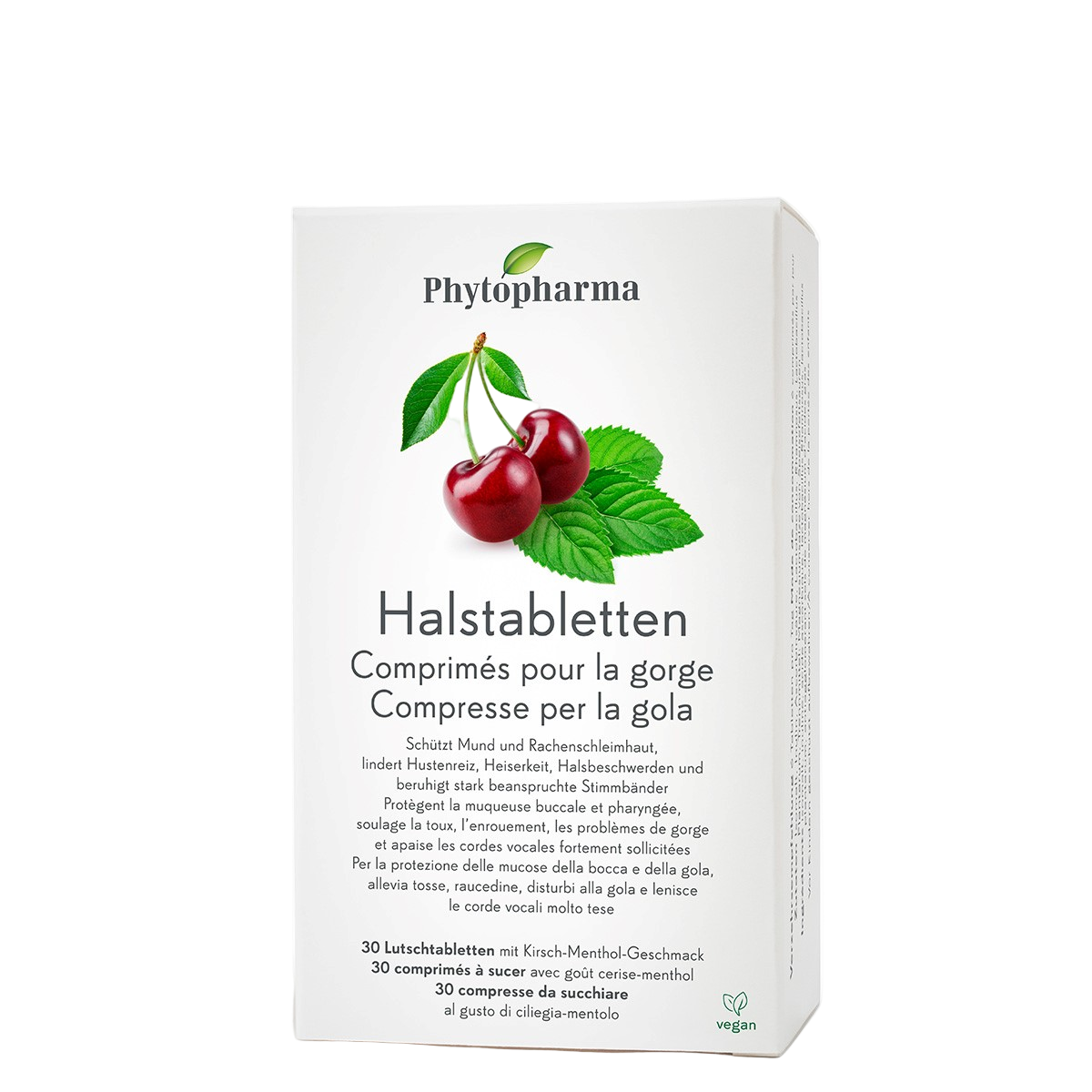 Phytopharma Halstabletten 30 pcs – Swiss cherry menthol throat lozenges