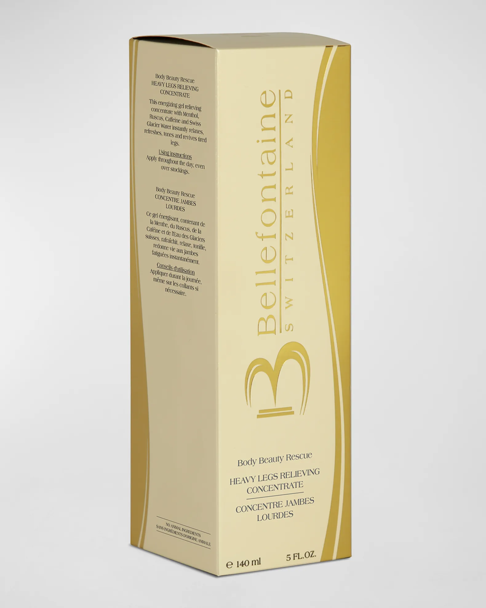 Product packaging and gel – Bellefontaine leg relief concentrate