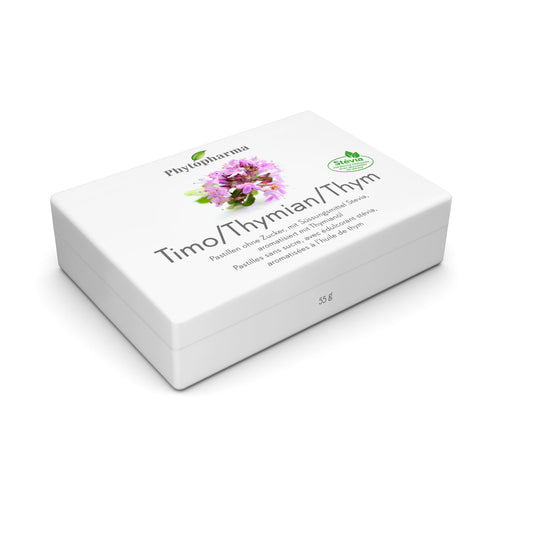 Phytopharma Thymian Pastilles – Thymol & Peppermint Herbal Lozenges for Throat Comfort (55 g)