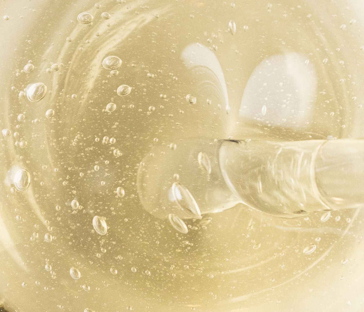 Applying Nescens oil to leg with smooth strokes