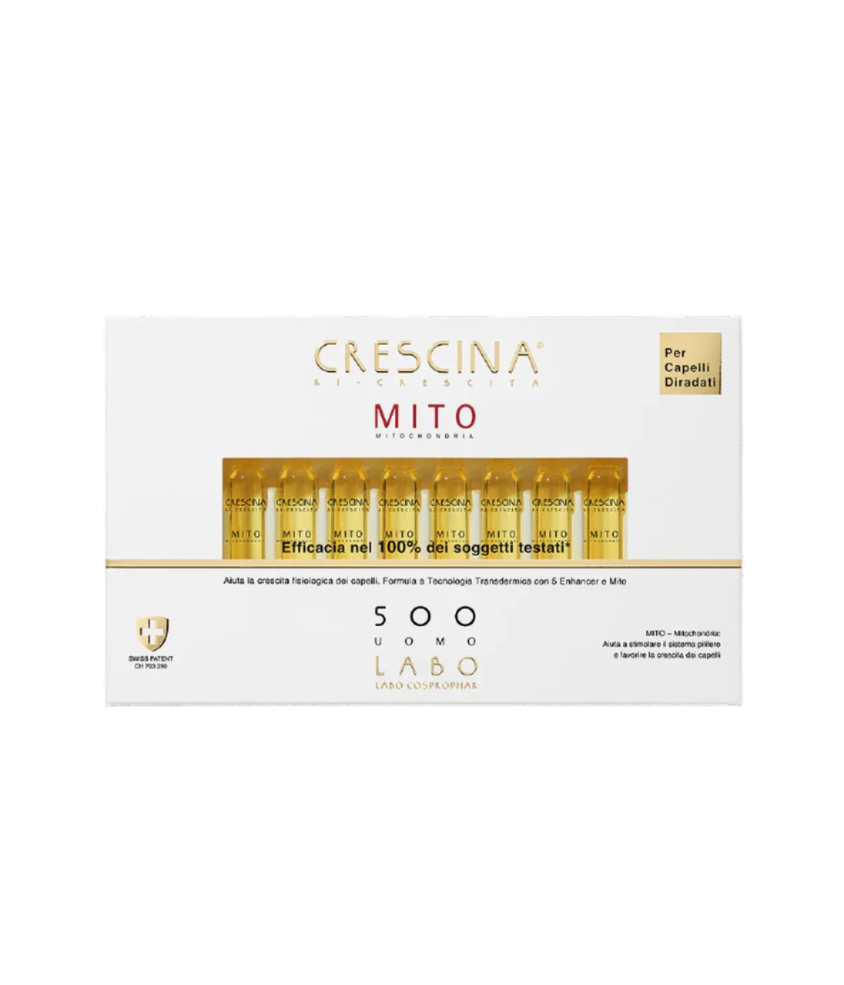 Labo Suisse Crescina Transdermic Re-Growth MITO for men 500 20 fiale/amp