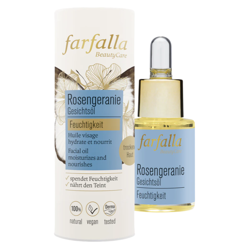 Farfalla geranium rose moisturizing facial oil 20 ml