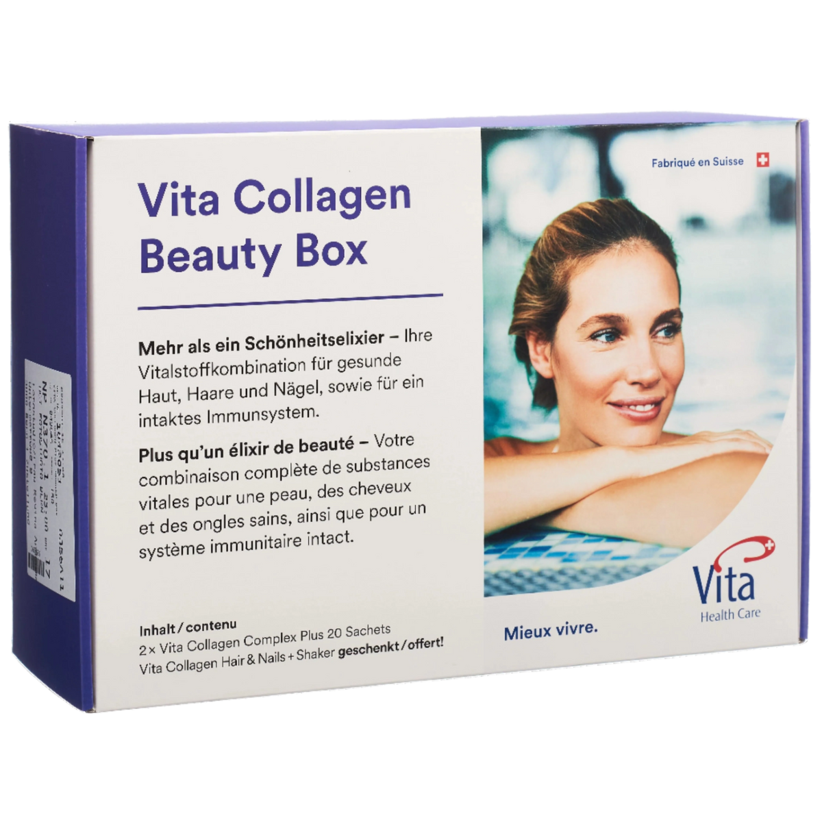 Vita collagen beauty box: complex plus drink 2*20 sachets + 120 capsules Hair & Nails + 1 shaker