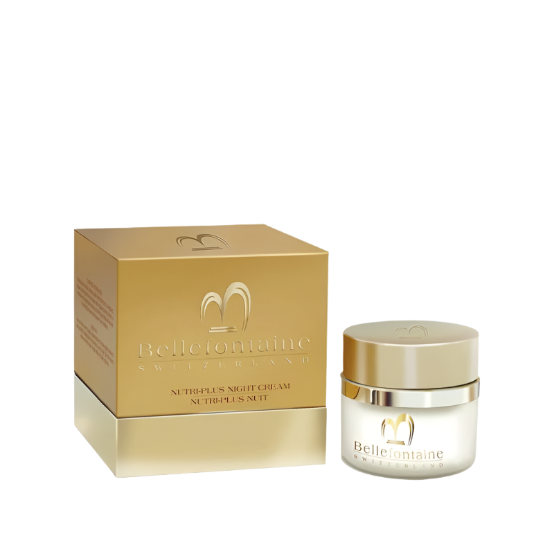 Night Nutri-Plus jar and packaging – Bellefontaine premium night skincare