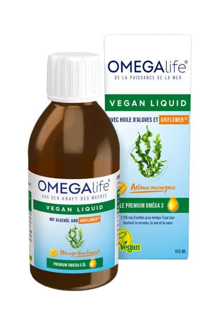 Omega-life – Vegan Liquid Omega-3 Algae Oil + Ahiflower® | DHA/EPA + Vitamins D3 & E | 100 ml Main image