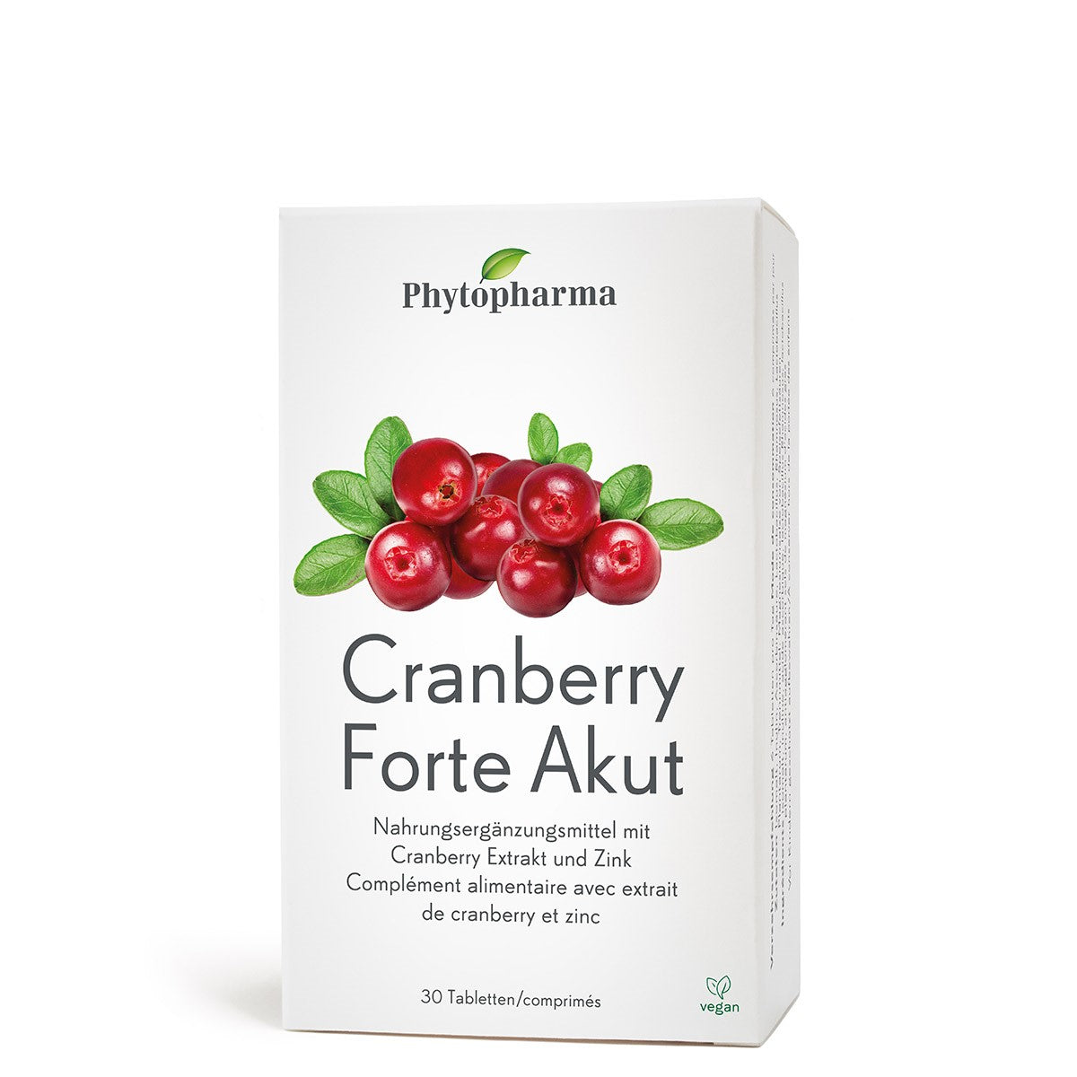Phytopharma – Cranberry Forte Akut | High Concentration Cranberry & Zinc | 30 tablets Main image
