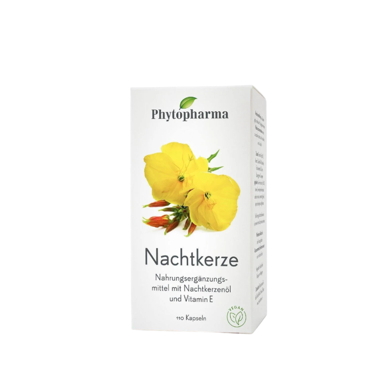 Phytopharma Evening Primrose Oil Capsules – Swiss supplement for skin and hormonal balance (110 capsules)