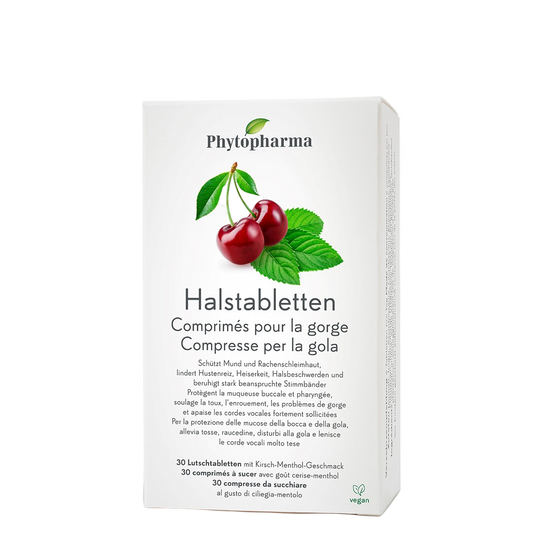 Phytopharma Halstabletten 30 pcs – Swiss cherry menthol throat lozenges