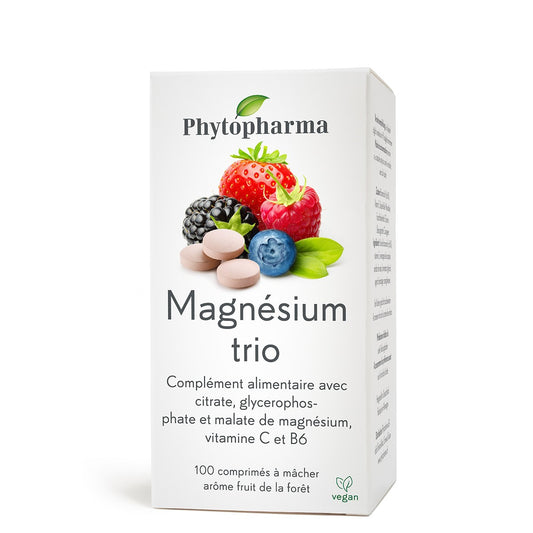 Phytopharma – Magnesium Trio Chewable Tablets | 3 Forms of Magnesium + Vitamins | 100 tablets