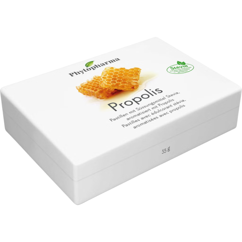 Phytopharma Propolis Pastilles – Swiss propolis lozenges for throat comfort (55 g)