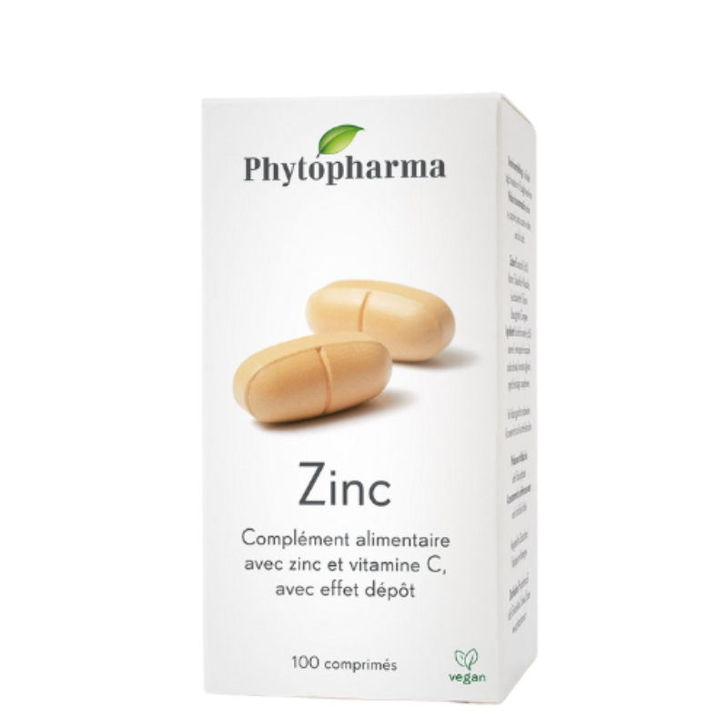 Phytopharma Zink Tablets – daily immune and skin support with vitamin C (100 tablets)