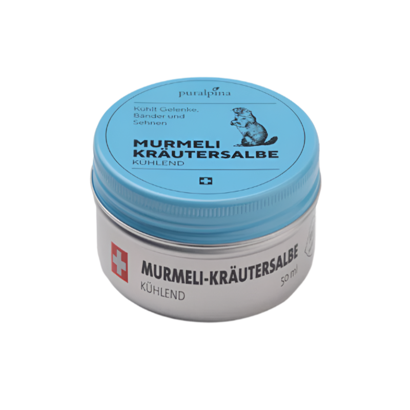 Puralpina Murmeli-Kräutersalbe kühlend – Swiss cooling herbal salve for joints & tendons