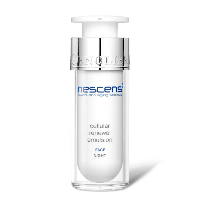 Swiss skincare packaging of the night emulsion