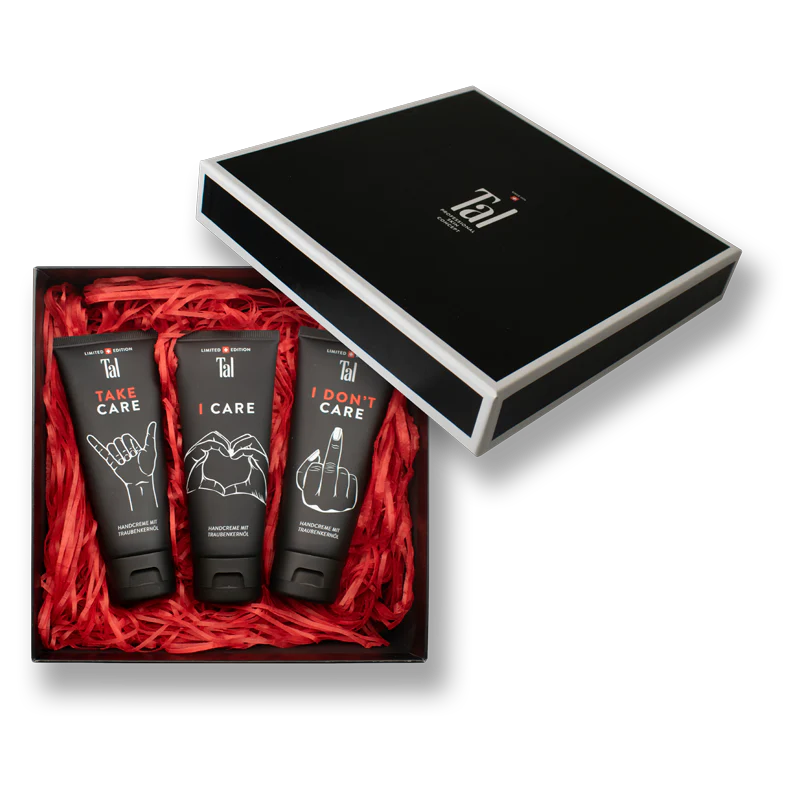 TAL Care Limited Edition Gift Box – Swiss hand & nail cream trio (I Care, Take Care, I Don’t Care) 1 Main image