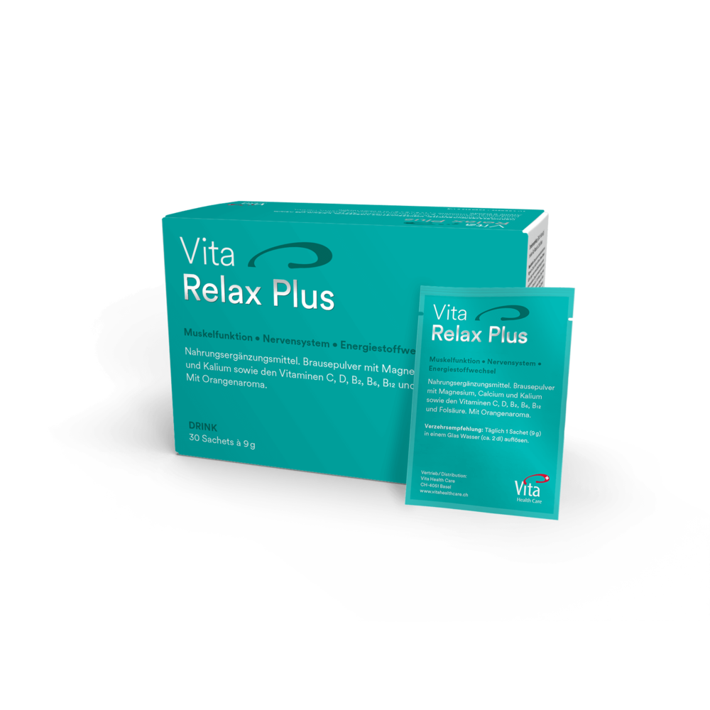 Vita Relax Plus Drink – Swiss mineral & vitamin effervescent drink 30 sachets Main image