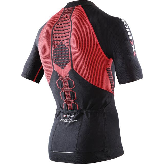 X-BIONIC Men Lamborghini Bike Shirt short slv black red / size L - Beauty & the Lion