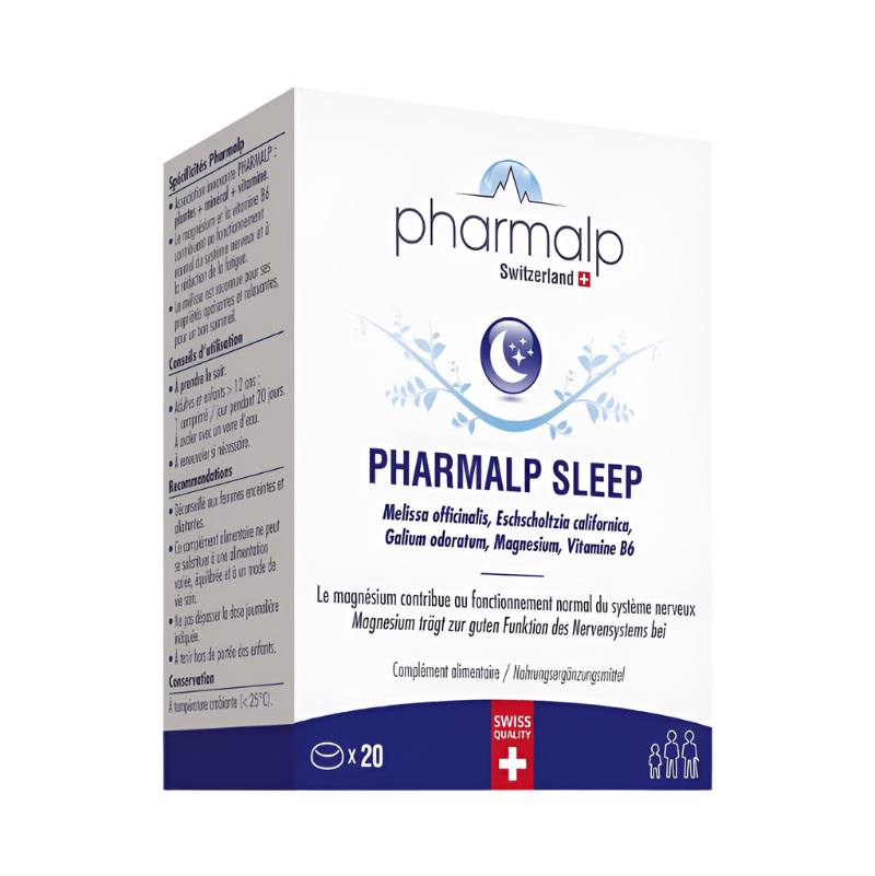 Pharmalp SLEEP – Swiss evening supplement for restful nights (20 tablets) Main image
