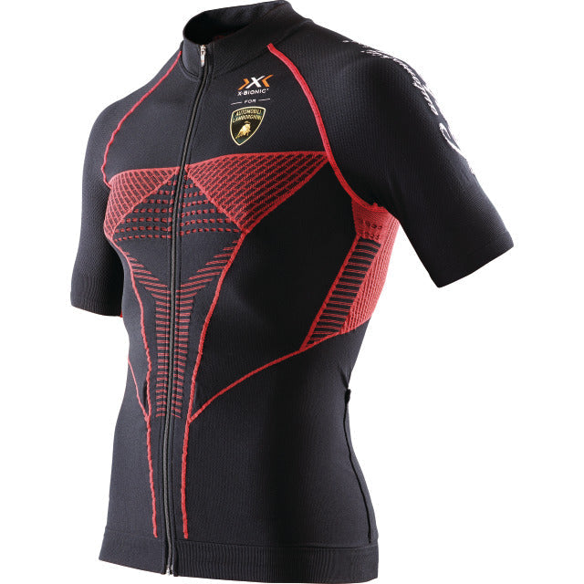 X-BIONIC Men Lamborghini Bike Shirt short slv black red / size L - Beauty & the Lion